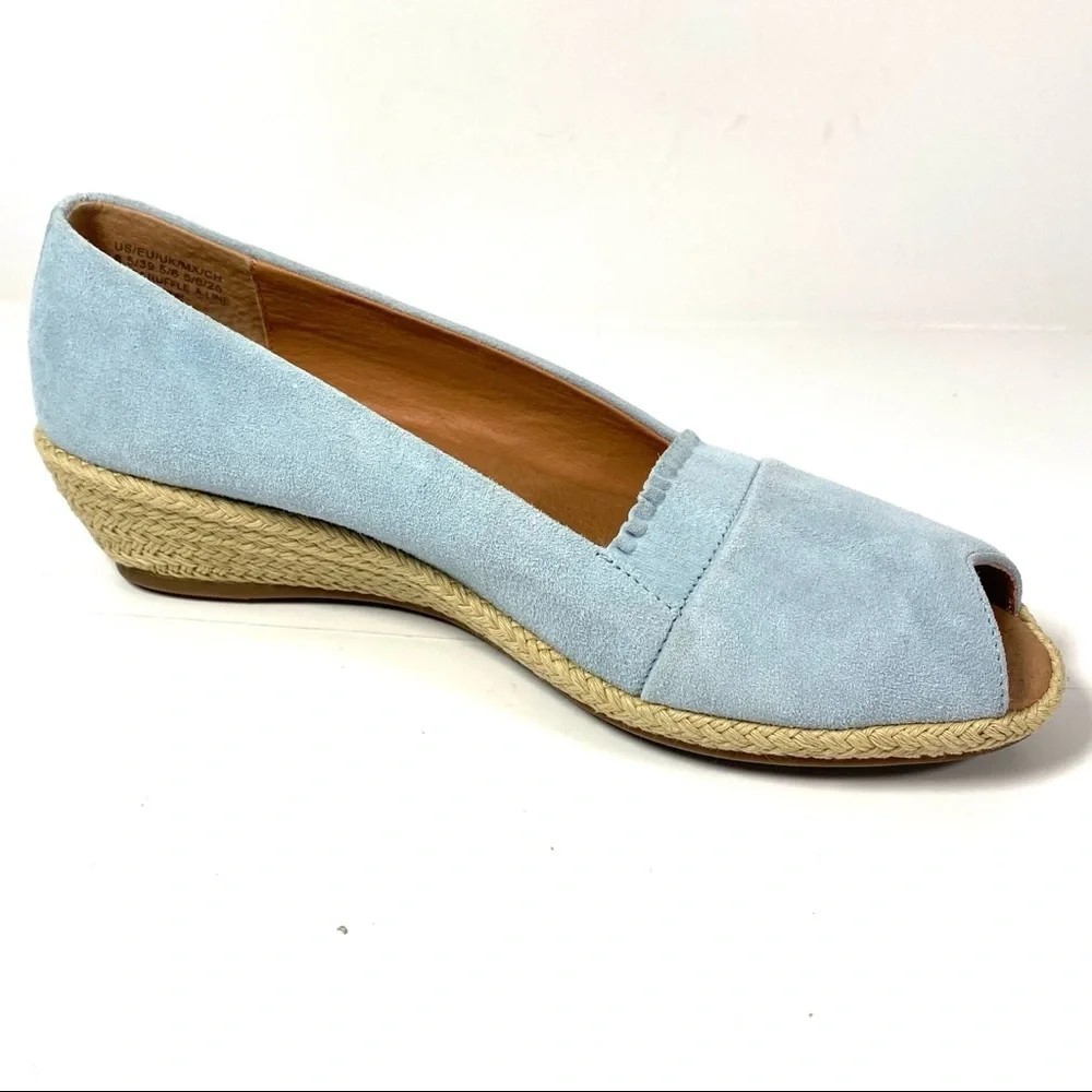 Gentle Souls Lissa Wedge Espadrilles Blue Size‎ 8.5